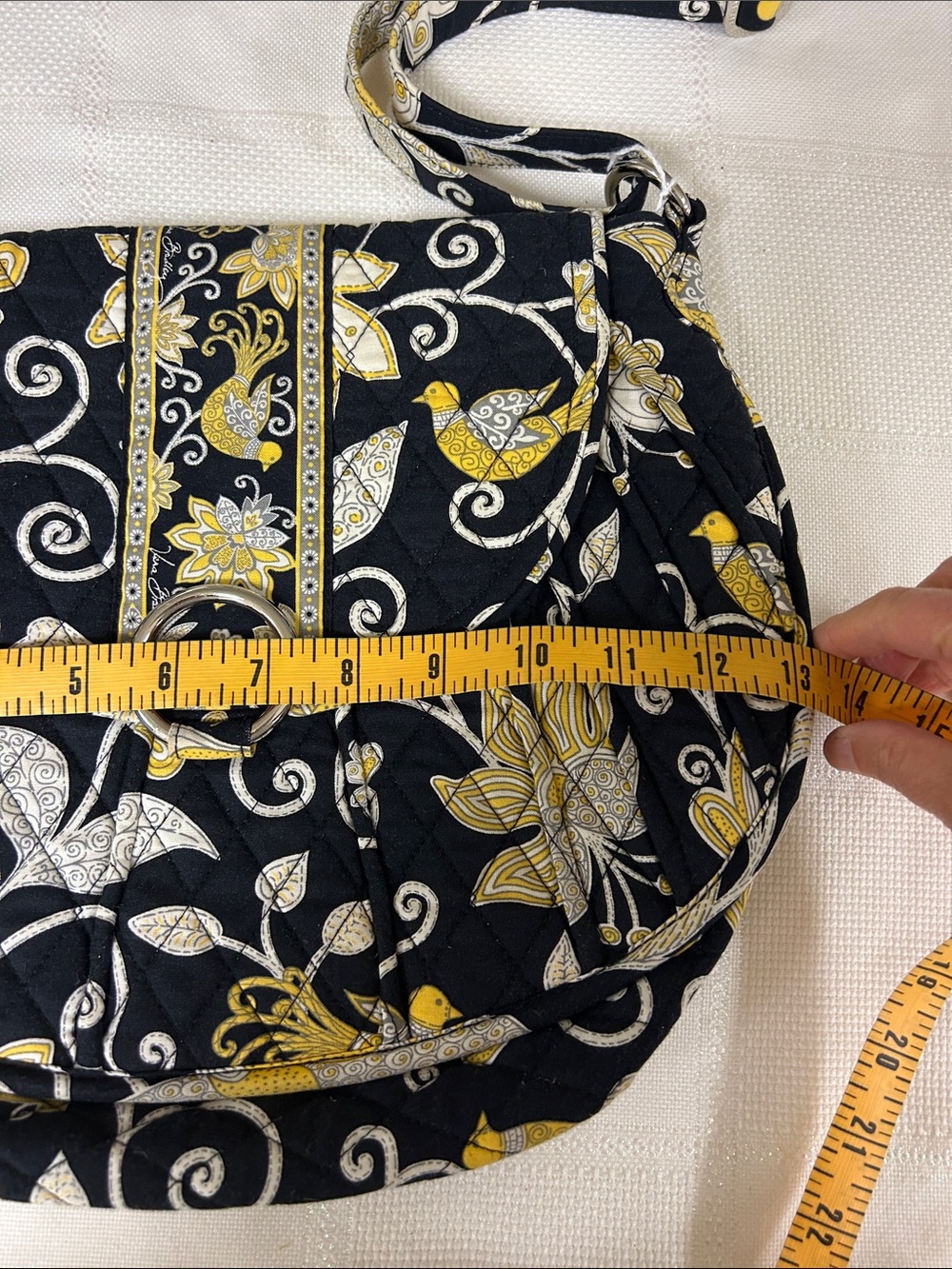 Vera Bradley Black, Yellow & Cream Quilted Floral Crossbody image 5